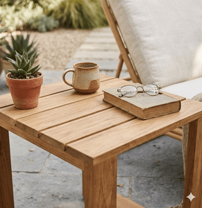 Modern Minimalist <b>Outdoor</b> Teak Wood <b>Side</b> <b>Table</b> Durable Handmade Solid Wood Coffee <b>Table</b> For Garden Patio Living Room Furniture - Product Image 6