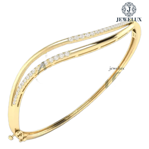 Anillo de Compromiso de Lujo Jewelux con Diamante de Corte Redondo, Chapado en Rodio, Engaste de Canal, Certificado IGI, Unisex, Estilo Gujarati - Product Image 1