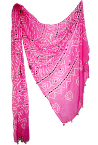 Dupatta en coton Bandhani, Stole Bandhej - Product Image 5
