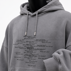 Sudadera con Capucha Extra Grande Personalizada, Sudadera de Algodón Grueso, Estilo Urbano, Hombros Caídos, Estampado Personalizado - Product Image 6