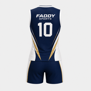 Ensemble d'uniformes de volley-ball personnalisés professionnels par sublimation – Maillot sans manches respirant et short – Tenue de sport pour hommes et femmes - Product Image 2