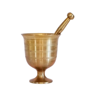 Utensilios de cocina de acero inoxidable con acabado dorado, mortero y pilón para moler jengibre y ajo, para bodas y catering. - Product Image 1