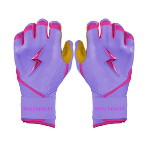 Gants de frappeur pour joueur de baseball adulte en cuir véritable, à longue sangle, à doigts entiers, ambidextres, avec fermeture auto-agrippante, écologiques - Product Image 1