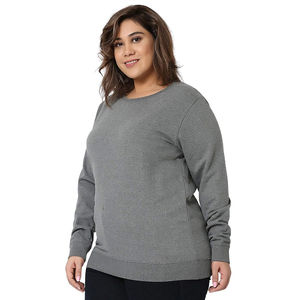 Sweat-shirt col rond en coton surdimensionné pour femme 2026 avec logo brodé personnalisé et impressions sur mesure pour l'hiver - Product Image 5