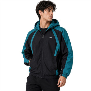 OEM Wholesale Custom Color Block Hooded Windbreaker <b>Jacket</b> Lightweight Nylon Streetwear <b>Zip</b> <b>Up</b> Men Outdoor Sports Men's <b>Jackets</b> - Product Image 5
