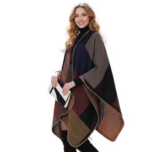 Women's Shawl <b>Wraps</b> Open Front <b>Poncho</b> Cape Oversized Sweaters Casual Cardigan Shawls for Fall Winter - Product Image 3