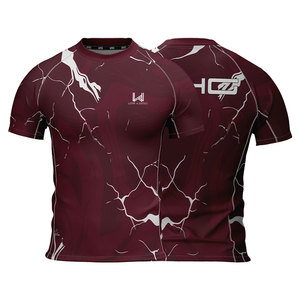 T-shirt de sport pour homme imprimé par sublimation, col rond, manches courtes, haut décontracté, personnalisé, séchage rapide, respirant, vêtements de sport pour l'entraînement - Product Image 4