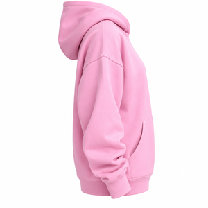 Women's Oversized <b>Pink</b> Hoodie 100% Cotton Fleece Solid Color Breathable Regular Length Full Sleeve Hooded <b>Sweatshirt</b> Top Quality - Product Image 3