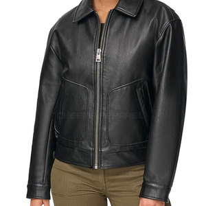 Stylish Fashionable Outerwear Collection <b>Women</b> Leather Jacket Designed For Comfort And Modern Look - Product Image 6
