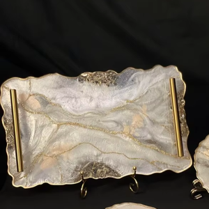 Bandeja de Resina para Utensilios de Cocina, Plato de Metal Disponible para Servir Alimentos - Product Image 1