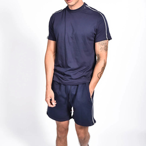 Custom logo Short Set Wholesale Fashion <b>Men</b> 's Summer Set Short Sleeves T-Shirt Matching Shorts Gym t shirt Short Sets - Product Image 5
