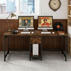 Scrivania da Ufficio Multifunzionale per Due Persone con Spazio di Archiviazione per Studio o Uso Domestico - Product Image 2