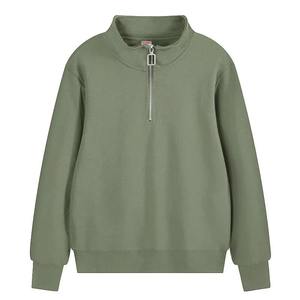 Red Half <b>Zip</b> Sweatshirt Unisex <b>Quarter</b> <b>Zip</b> Pullover Stand Collar Waffle Textured Cotton <b>Sweater</b> Streetwear Top - Product Image 5