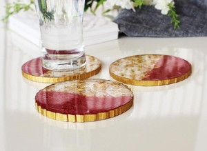 Resin Coasters with Smooth Finish, Durable <b>Waterproof</b> Drink <b>Mats</b> for Beverage Cups Glasses and Mugs - Product Image 4