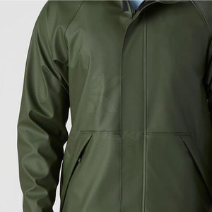 Veste coupe-vent décontractée à capuche pour homme, fermeture éclair, tissu polaire doux, service OEM, respirante et écologique pour la mode quotidienne - Product Image 6