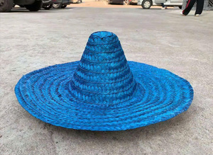 Natural <b>Straw</b> Mexican Sombrero <b>Hat</b> Wide Brim Vietnam Material For Summer Beach Festival Costume And Outdoor Event Use - Product Image 5