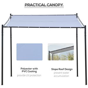 Gazebo da Giardino 10x9.5 per Esterni con Telaio in Acciaio Verniciato a Polvere Grigio e Tettoia in Poliestere per Cortile o Parete - Product Image 4