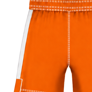 Bright <b>Orange</b> White Rugby <b>Shorts</b> Elastic Waist Drawstring Athletic Performance Training Match Team Sportswear Lightweight Rugby - Product Image 3