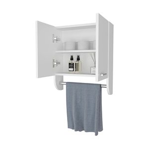 Armadietto dei medicinali bianco con portasciugamani integrato - Product Image 5