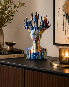 Escultura Moderna de Busto Femenino con Arte Abstracto de Goteo de Resina, Pieza Decorativa de Poliresina para Decoración del Hogar - Product Image 6