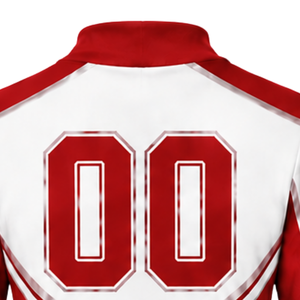 Maillot de cheerleading sublimé rouge et blanc à manches longues – Tenue de sport athlétique pour l'entraînement, la compétition et les matchs - Product Image 4