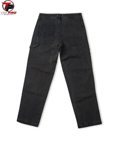 Black Washed Straight Leg Denim <b>Carpenter</b> <b>Pants</b> Double Knee Pocket Work Trousers for <b>Men</b> <b>Men</b> Midweight <b>Carpenter</b> <b>Pants</b> - Product Image 6