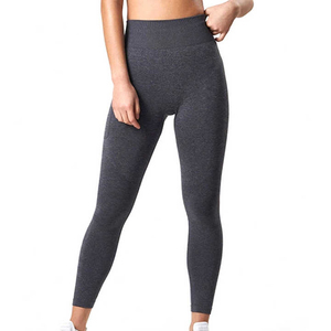 Women Yoga Set High Waist Leggings Seamless Crop Top Racerback Sports Wear Full Length Solid Color Activewear Two Piece Set - Product Image 2