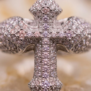 Bague Croix Iced Out entièrement pavée en or blanc, bijou fantaisie pour homme, style religieux, cadeau - Product Image 4