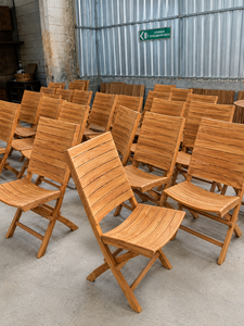 Chaise de salle à manger pliante en bois, dossier à lattes moderne, siège pliable pour l'extérieur - Product Image 3