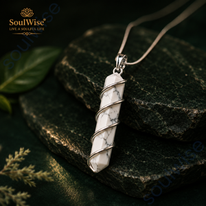 Collier pendentif crayon en howlite, unisexe, religieux, hindou, forme hexagonale, anniversaire - Product Image 4
