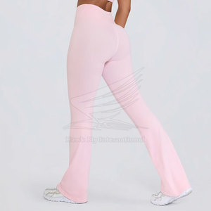 Legging de yoga personnalisé en Spandex et Polyester, taille élastique, coupe évasée unie pour femme, style unique - Product Image 2