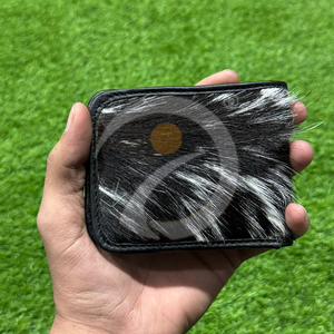 Luxury Handmade Cowhide Fur <b>Wallet</b> Mens Slim Pocket Card <b>Holder</b> With Premium Natural Hair Exterior - Product Image 4
