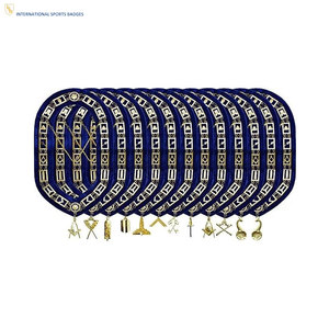 Luxury Style Personalized Embroidered Masonic Regalia Chain <b>Collar</b> with Safety Pin Customized Design and Premium Workmanship - Product Image 6