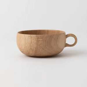 Tasse à soupe minimaliste à large ouverture en bois naturel, style japonais, tasse à café en bois clair, bol à céréales écologique - Product Image 2