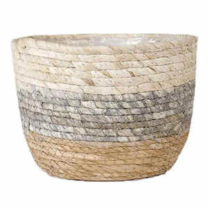 Panier multifonctionnel écologique et durable en jacinthe d'eau, tressé à la main, pour décoration intérieure et extérieure, pot de fleurs vert, fabriqué au Vietnam - Product Image 1