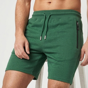 <b>Men's</b> Winter Sweat Jogger <b>Shorts</b>-Drawstring Waist Side <b>Pockets</b> Solid Pattern High Street Style Eco-Friendly & Breathable - Product Image 1