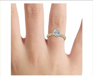 แหวนทองคำ 10K ดีไซน์หรูหราสำหรับผู้หญิง ประดับเพชรโมอิสซาไนต์ทรงเรขาคณิต ทันสมัย เหมาะสำหรับเป็นของขวัญหมั้น วันครบรอบแต่งงาน หรือของขวัญวันแต่งงาน แบบครึ่งวงแหวน - Product Image 5