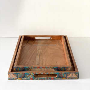 Élégant plateau en bois d'acacia mangue poli pour la décoration de table Plateau en bois naturel écologique pour la cuisine et le restaurant - Product Image 1