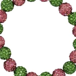 Bracelet Élastique Breloque Bouclier Vert Rose, Bijou Tendance, Accessoire Cadeau, Bracelet Perles Élégant, Bijou Statement pour Femme - Product Image 6