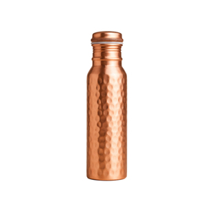 Bouteille d'eau écologique en cuivre pur, artisanale, demi-martelée, gourde ayurvédique en cuivre sans joint, anti-fuite, vaisselle métallique - Product Image 2