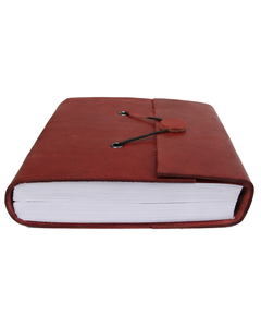 Handmade Leather <b>Journal</b> with Button & Wrap Closure – Rustic Vintage Bound Notebook, Refillable Diary - Product Image 3