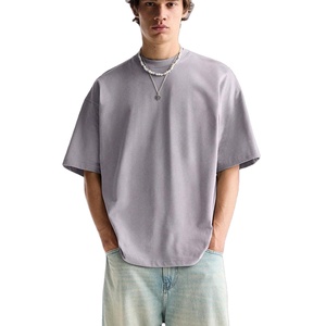 Camisetas Casuales de Manga Corta para Hombre, Personalizables, Transpirables, de Tela Gruesa, con Lavado Ácido, Corte Holgado, Oversize, Frente Liso - Product Image 1