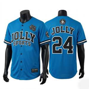 Mens Teal Polyester Mesh 180 GSM Baseball Jersey Custom Tackle Twill Stitched <b>Logo</b> 100% cotton T-shirt for men loose fit printed - Product Image 4
