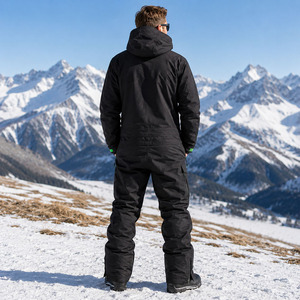 Traje de Nieve Personalizado para Hombre, con Capucha y Cierre de Cremallera, Color Negro y Verde, para Esquí y Snowboard, Impermeable y Aislado - Product Image 4