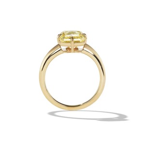 Bague de fiançailles solitaire en diamant de laboratoire jaune, or massif 14 carats, design minimaliste, élégant, bijoux fins /IGI - Product Image 2
