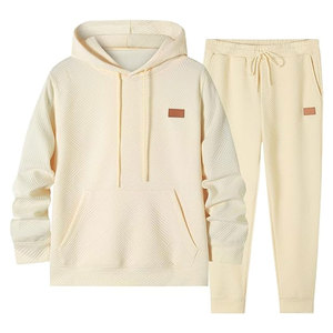 Conjunto Deportivo de 2 Piezas para Hombre, Sudadera con Capucha y Pantalones Jogger de Punto Texturizado, Sudadera Deportiva con Pantalones Jogger Jacquard, Bolsillos Laterales, Elástico - Product Image 3