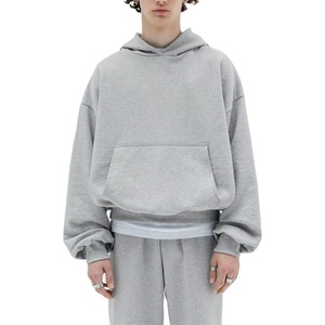 เสื้อฮู้ดดี้ผู้ชายแบบสั่งทำพิเศษ คุณภาพสูง ทรงโอเวอร์ไซส์ ไหล่ตก ผ้าฝ้าย 100% ทรงบ็อกซี่ เนื้อผ้าหนา สำหรับขายส่ง - Product Image 6