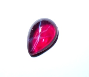 Rubis Étoilé Transparent Poire 9x13 mm 6 Carats, Cabochon Poli Créé en Laboratoire avec Effet Étoile à 6 Branches pour la Fabrication de Bijoux - Product Image 2