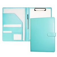 Portefeuille d'affaires personnalisé couleur bloc-notes organisateur portefeuille en cuir pour hommes avec clip en métal tenir le papier A4