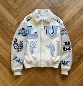 Custom Vintage Fleece Body PU <b>Synthetic</b> <b>Leather</b> Sleeves Varsity Jacket High Quality Screen Printing Chenille Patches Jackets - Product Image 1